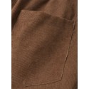 Mskufo Designed Corduroy Mens Side Stripe Pocket Drawstring Beam Feet Casual Pants