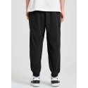 Mens Geometric Embroidered Color Block Patchwork Corduroy Pants