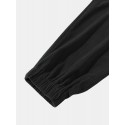 Mens Geometric Embroidered Color Block Patchwork Corduroy Pants