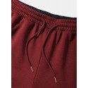 Mens Japanese Geometric Print Patchwork Ethnic Loose Sweatpants