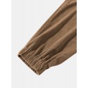 Mens Ethnic Tribal Pattern Color Block Patchwork Corduroy Pants