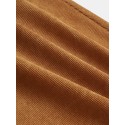 Mskufo Design Mens Corduroy Solid Color Drawstring Mid Waist Elastic Cuff Jogger Pants