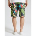Mens All Over Flower Leaf Print Holiday Drawstring Shorts