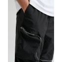 Mens Contrast Piped Design Zip Pocket Street Cuffed Pants