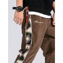 Mens Side Tribal Print Sketches Letter Ankle Length Elastic Waist Pants