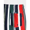 Mens Colorful Stripe Drawstring Pocket Quick Dry Holiday Board Shorts