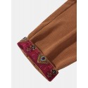 Mens Ethnic Pocket Designed Hem Cuff Ankle Length Pants