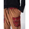 Mens Ethnic Pocket Designed Hem Cuff Ankle Length Pants