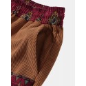 Mens Ethnic Pocket Designed Hem Cuff Ankle Length Pants