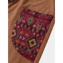 Mens Ethnic Pocket Designed Hem Cuff Ankle Length Pants