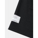 Mens Contrast Ribbon Applique Casual Drawstring Waist Shorts