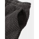 Mens Textured Side Split Solid Color Drawstring Shorts
