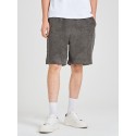 Mens Textured Side Split Solid Color Drawstring Shorts