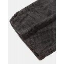 Mens Textured Side Split Solid Color Drawstring Shorts