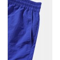 Mens Solid Color Textured Flap Pocket Loose Casual Cargo Shorts