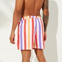 Mens Sunshine Striped Board Shorts Thin Quick Dry Mesh Lining Fishing Beach Shorts 