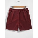 Mens Color Block Patchwork Japanese Embroidered Waffle Knit Shorts