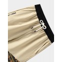 Mens Ethnic Geometric Print Stitching Drawstring Waist Shorts