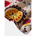 Mens Floral Totem Print Casual Drawstring Waist Shorts