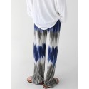 Mens Ombre Texture Elastic Waist Casual Pants