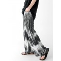 Mens Ombre Texture Elastic Waist Casual Pants
