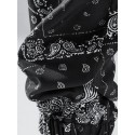 Mens Japanese Paisley Print Side Stripe Patchwork Loose Drawstring Pants