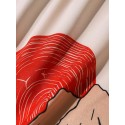 Mens Sunset Landscape Print Japanese Style Drawstring Shorts