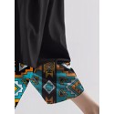 Mens Geometric Print Cuff Patchwork Cotton Cropped Pants