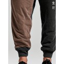 Menst Geometric Japanese Print Patchwork Drawstring Waist Pants