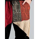 Mens Ethnic Tribal Pattern Patchwork Loose Drawstring Waist Pants