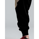 Mens Ethnic Tribal Pattern Patchwork Loose Drawstring Waist Pants