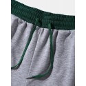 Mens Two Tone Patchwork Loose Drawstring Waist Sweatpants