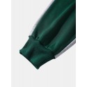 Mens Two Tone Patchwork Loose Drawstring Waist Sweatpants
