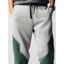 Mens Two Tone Patchwork Loose Drawstring Waist Sweatpants