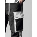 Mens Side Stripe Patchwork Loose Drawstring Waist Cargo Pants