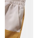 Mens Color Block Patchwork Elastic Cuff Loose Cargo Pants