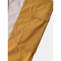 Mens Color Block Patchwork Elastic Cuff Loose Cargo Pants