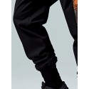 Mens Ethnic Pattern Patchwork Drawstring Waist Loose Sweatpants
