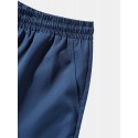 Mens Ethnic Geometric Pattern Patchwork Loose Drawstring Jogger Pants