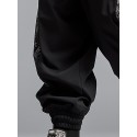 Mens Ethnic Paisley Print Patchwork Loose Drawstring Jogger Pants
