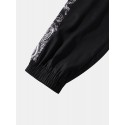 Mens Ethnic Paisley Print Patchwork Loose Drawstring Jogger Pants