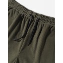 Mens Contrast Pocket Elastic Cuff Casual Corduroy Pants