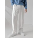Mens Solid Pintuck Casual Straight Pants