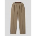 Mens Solid Pintuck Casual Straight Pants