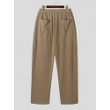 Mens Solid Pintuck Casual Straight Pants