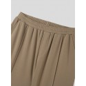 Mens Solid Pintuck Casual Straight Pants