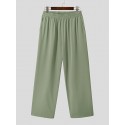 Mens Solid Loose Casual Straight Pants