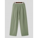 Mens Solid Loose Casual Straight Pants
