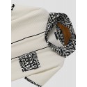 Mens Monochrome Geometric Print Splice Texture Short Sleeve Hooded T-Shirts