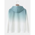 Mens Rose Japanese Ombre Print Kangaroo Pocket Drawstring Hoodies